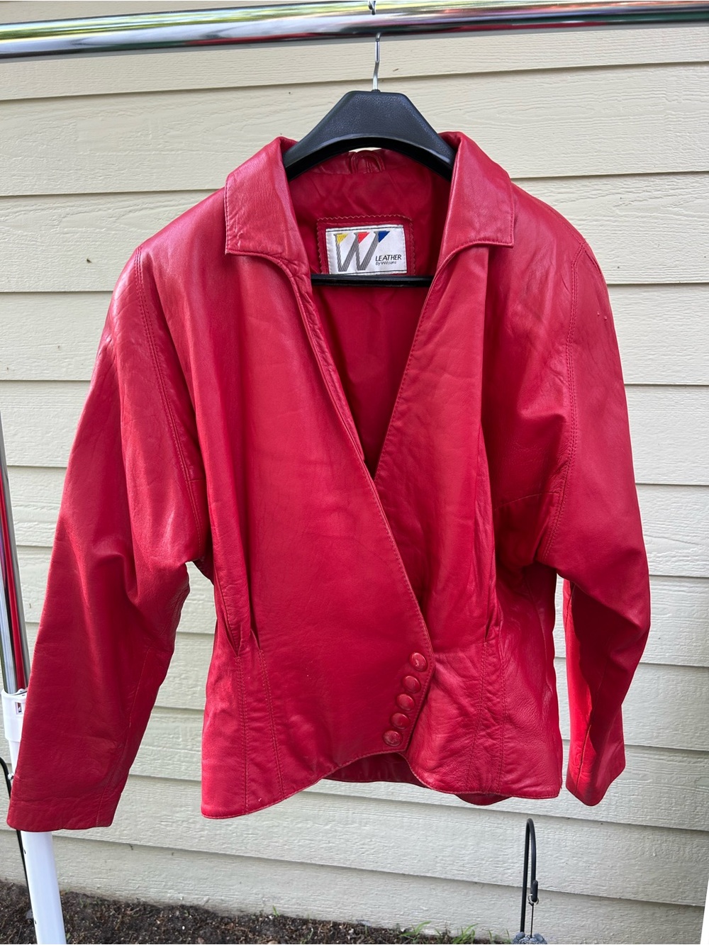 Wilson Red Leather Blazer Jacket